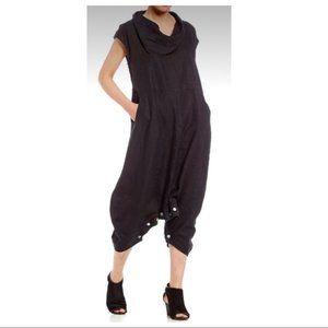 Bryn Walker linen Atticus jumper romper dress Black